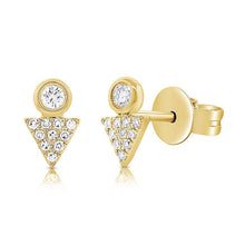 Load image into Gallery viewer, 14K Gold &amp; Diamond Stud Earrings