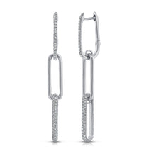 Load image into Gallery viewer, 14k Gold &amp; Diamond Paperclip Link Earrings
