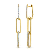 Load image into Gallery viewer, 14k Gold &amp; Diamond Paperclip Link Earrings