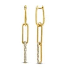 Load image into Gallery viewer, 14k Gold &amp; Diamond Link Dangle Earrings