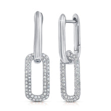 Load image into Gallery viewer, 14k Gold &amp; Diamond Paperclip Link Earrings