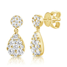 Load image into Gallery viewer, 14k Gold &amp; Diamond Dangle Stud Earrings