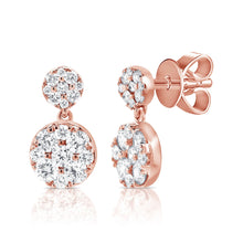 Load image into Gallery viewer, 14k Gold &amp; Diamond Dangle Stud Earrings