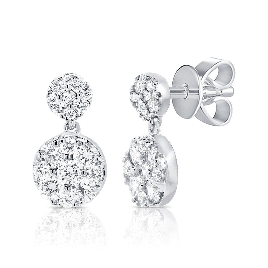 14k Gold & Diamond Dangle Stud Earrings