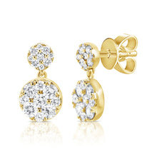 Load image into Gallery viewer, 14k Gold &amp; Diamond Dangle Stud Earrings