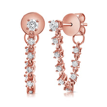 Load image into Gallery viewer, 14K Gold &amp; Diamond Chain Dangle Earring