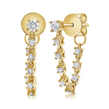 Load image into Gallery viewer, 14K Gold &amp; Diamond Chain Dangle Earring