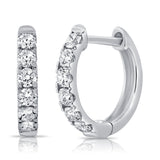 14K Gold & Diamond Huggie Hoop Earrings- 0.48 ct.