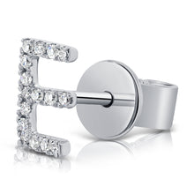 Load image into Gallery viewer, 14k Gold &amp; Diamond Initial Stud Earring