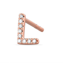 Load image into Gallery viewer, 14k Gold &amp; Diamond Initial Stud Earring