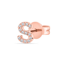 Load image into Gallery viewer, 14k Gold &amp; Diamond Initial Stud Earring