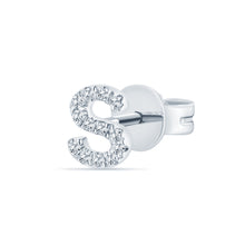 Load image into Gallery viewer, 14k Gold &amp; Diamond Initial Stud Earring