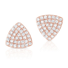 Load image into Gallery viewer, 14k Gold &amp; Diamond Triangle Stud Earrings