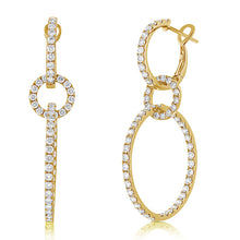 Load image into Gallery viewer, 14K Gold &amp; Diamond Dangle Link Earrings