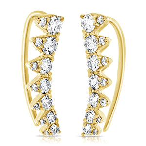 14k Gold & Diamond Ear Climbers