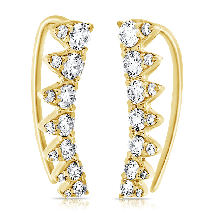 14k Gold & Diamond Ear Climbers