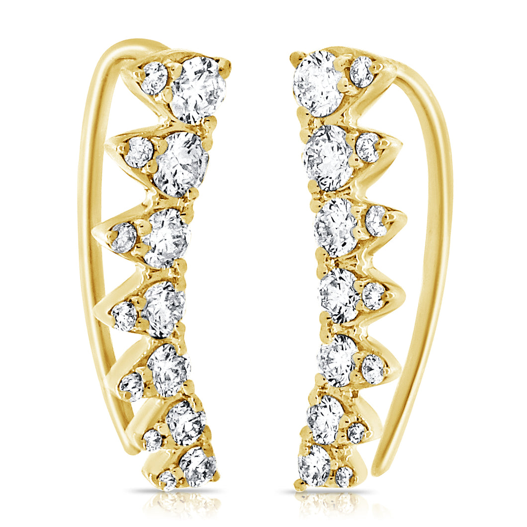 14k Gold & Diamond Ear Climbers