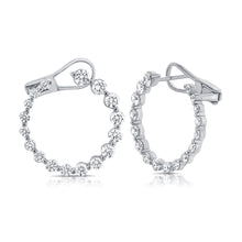 Load image into Gallery viewer, 14k Gold &amp; Diamond Circular Front-Facing Hoop Earrings