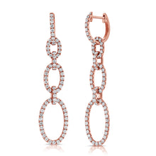 Load image into Gallery viewer, 14k Gold &amp; Diamond Paperclip Link Drop Earrings