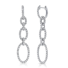 Load image into Gallery viewer, 14k Gold &amp; Diamond Paperclip Link Drop Earrings
