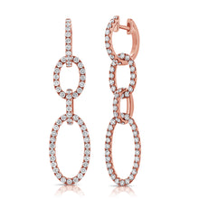 Load image into Gallery viewer, 14k Gold &amp; Diamond Oval Link Drop Earrings
