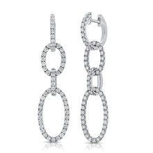 Load image into Gallery viewer, 14k Gold &amp; Diamond Oval Link Drop Earrings