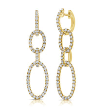 Load image into Gallery viewer, 14k Gold &amp; Diamond Oval Link Drop Earrings