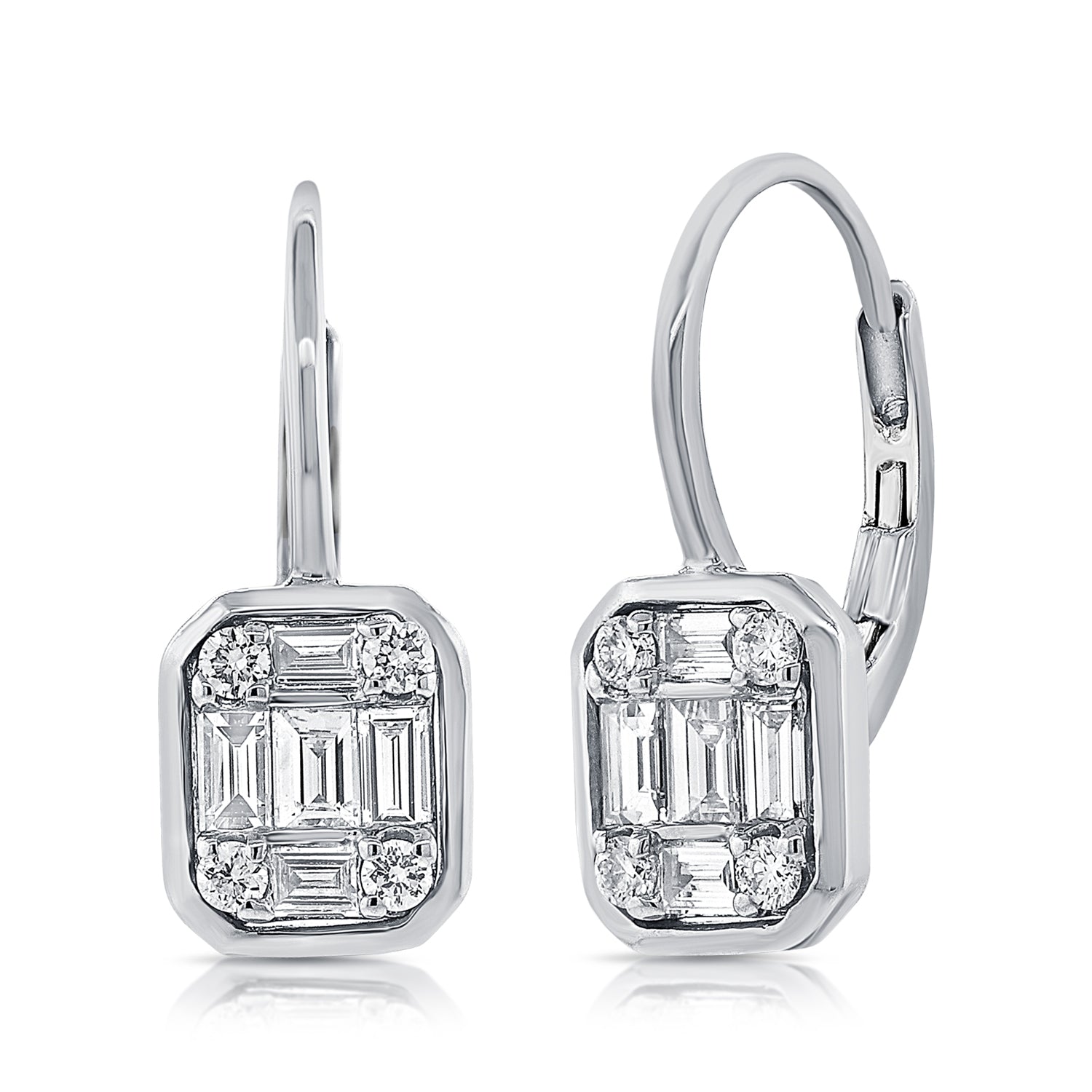 Diamond Leverback Earrings