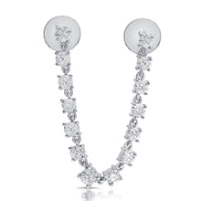 Load image into Gallery viewer, 14K Gold &amp; Diamond Stud Chain Double-Hole Earring