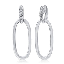 Load image into Gallery viewer, 14K Gold &amp; Diamond Link Oval Earrings