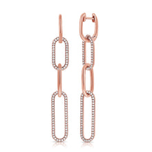 Load image into Gallery viewer, 14k Gold &amp; Diamond Paperclip Link Earrings