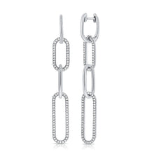 Load image into Gallery viewer, 14k Gold &amp; Diamond Paperclip Link Earrings
