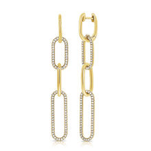 Load image into Gallery viewer, 14k Gold &amp; Diamond Paperclip Link Earrings