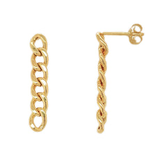 Load image into Gallery viewer, 14k Yellow Gold Curb Link Drop Earrings