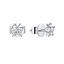 Load image into Gallery viewer, 14k Gold &amp; Diamond Butterfly Stud Earrings