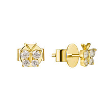 Load image into Gallery viewer, 14k Gold &amp; Diamond Butterfly Stud Earrings
