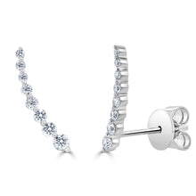 Load image into Gallery viewer, 14k Gold &amp; Diamond Ear Climber Earrings