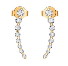 Load image into Gallery viewer, 14k Gold &amp; Diamond Ear Climber Earrings