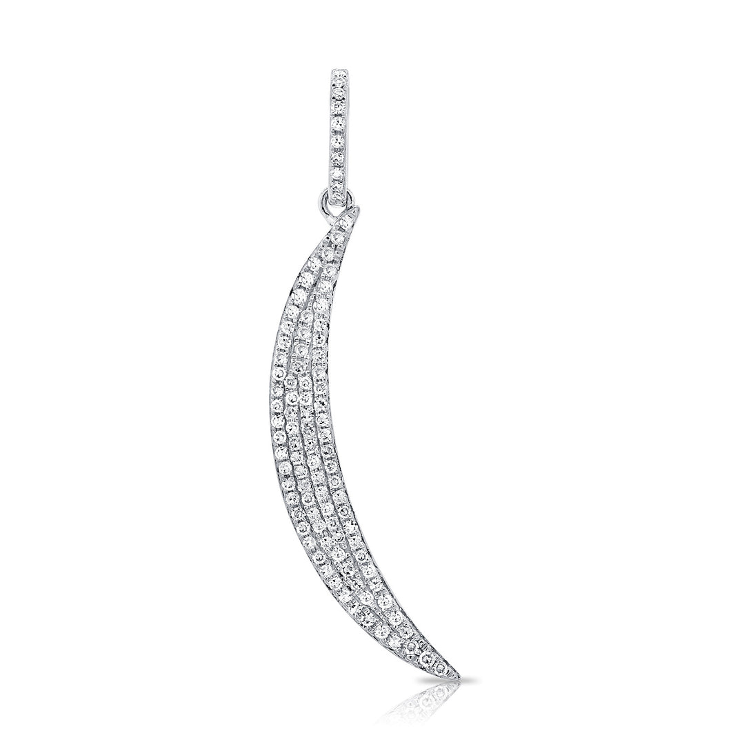 14k Gold & Diamond Moon Charm