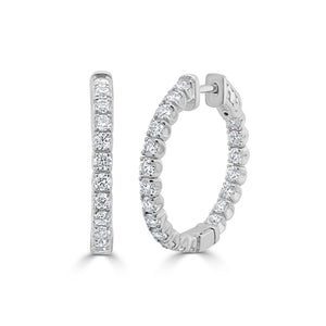 14k Gold & Diamond Hoop Earrings