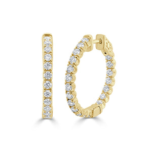 14k Gold & Diamond Hoop Earrings
