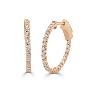 14k Gold & Diamond Hoop Earrings