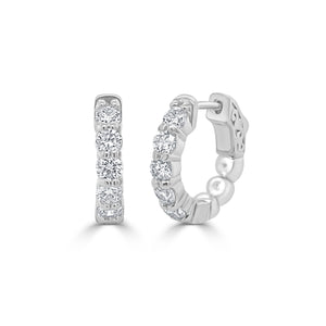 14k Gold & Diamond Hoop Earrings