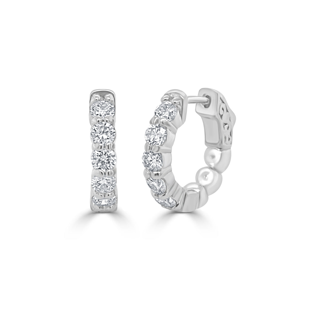 14k Gold & Diamond Hoop Earrings