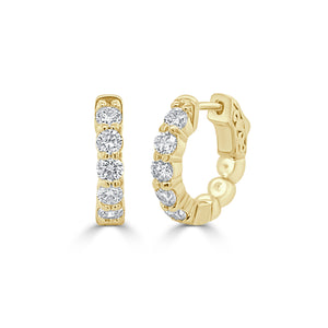 14k Gold & Diamond Hoop Earrings
