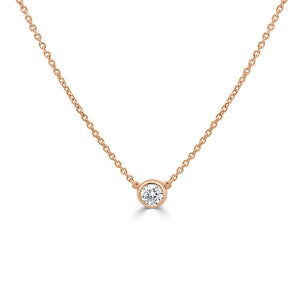 14k Gold & Diamond Solitaire Necklace