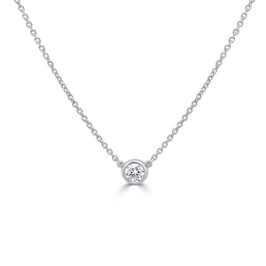 14k Gold & Diamond Solitaire Necklace