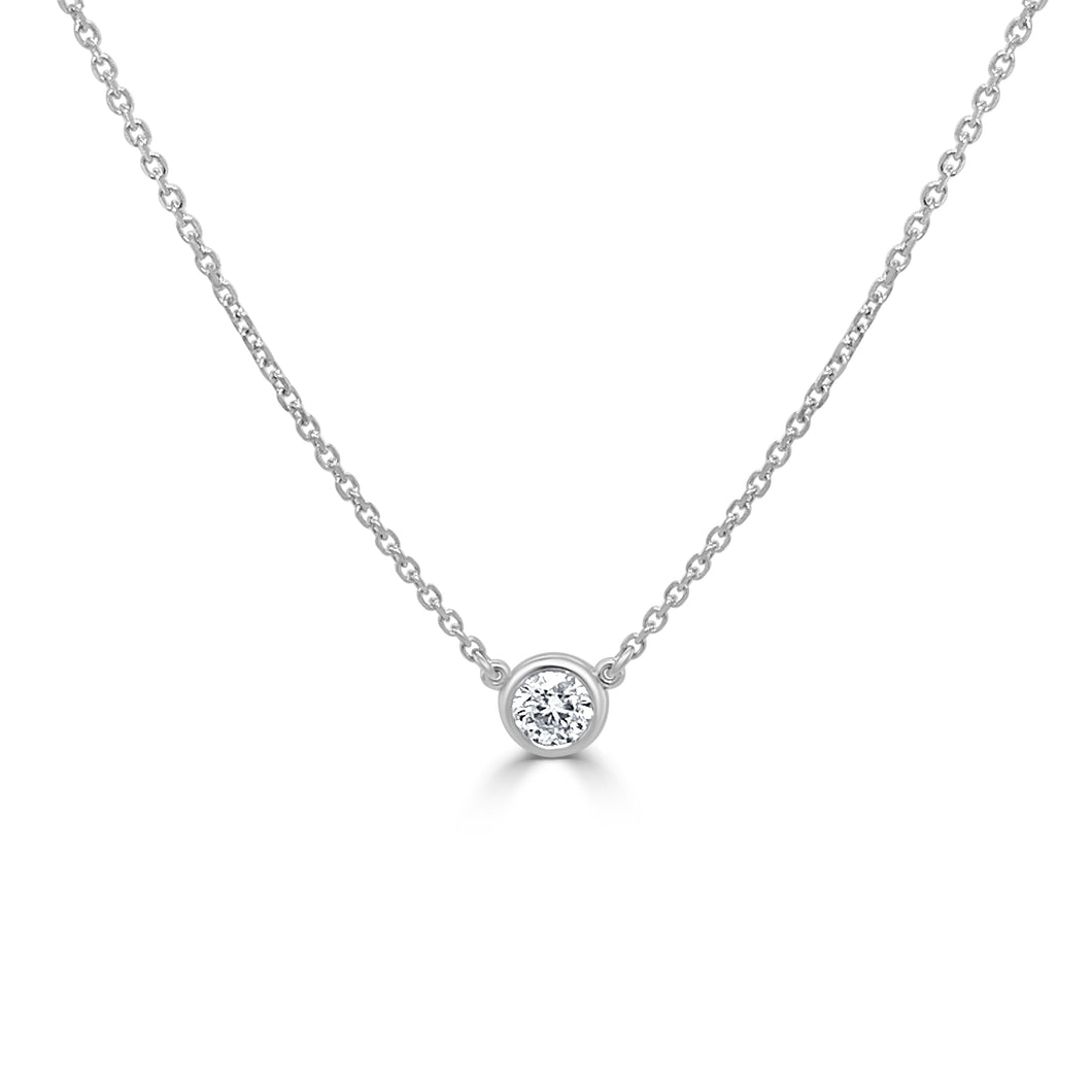 14k Gold & Diamond Solitaire Necklace