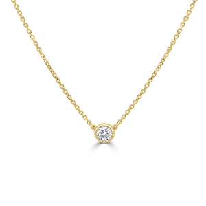 14k Gold & Diamond Solitaire Necklace
