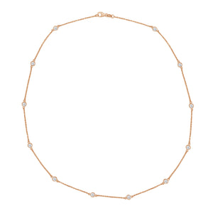 14k Gold & Diamond Station Necklace